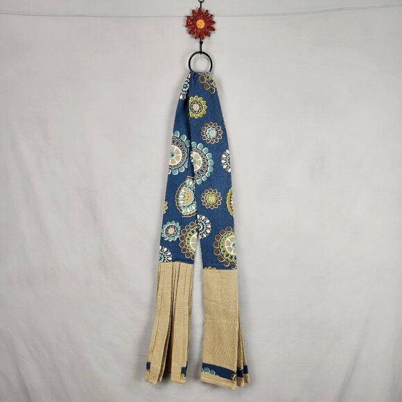 Kitchen Towel Boa Demdaco Blue Tan Floral Country Traditional New - Picture 1 of 7